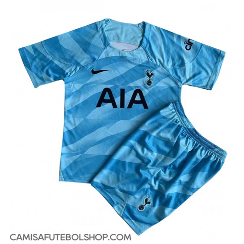 Camisa de time de futebol Tottenham Hotspur Goleiro Replicas 1º Equipamento Infantil 2023-24 Manga Curta (+ Calças curtas)